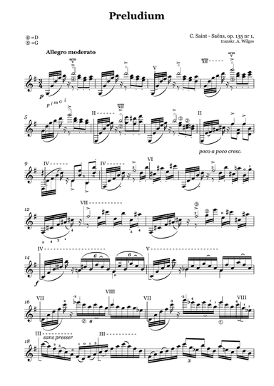 Camille Saint-Saëns - Prelude Op. 135 No. 1, transcr. for guitar