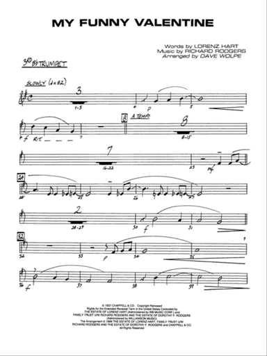 My Funny Valentine: 3rd B-flat Trumpet
