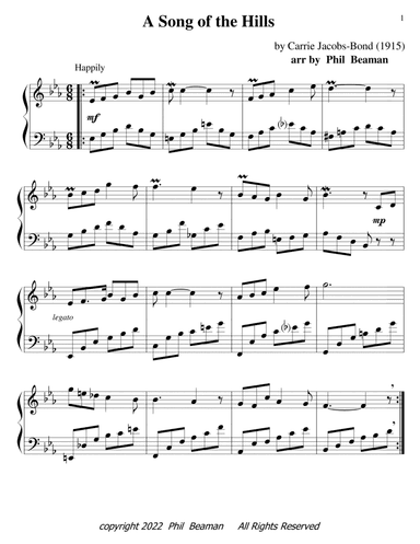 A Song of the Hills - piano solo