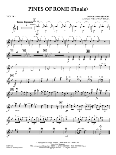 The Pines of Rome (Finale) (arr. Stephen Bulla) - Violin 2