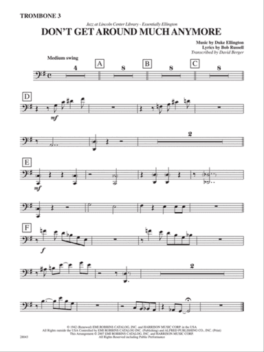 Don't Get Around Much Anymore: 3rd Trombone