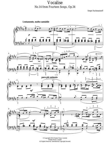 Vocalise (No.14 from Fourteen Songs, Op.34)