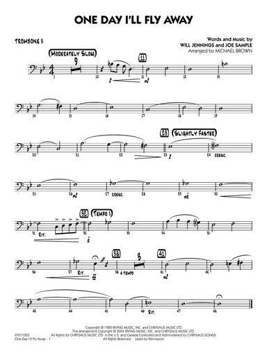 One Day I'll Fly Away (from Moulin Rouge) (arr. Michael Brown) - Trombone 3