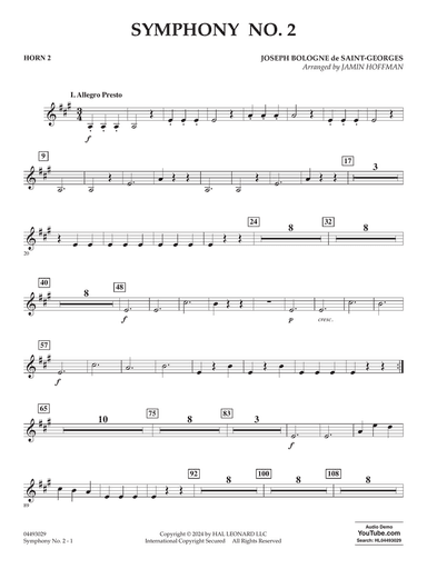 Symphony No. 2 (arr. Jamin Hoffman) - F Horn 2