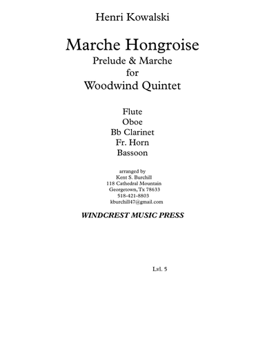 MARCHE HONGROISE for Woodwind Quintet