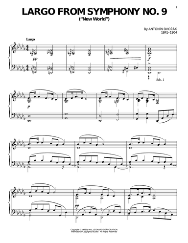 Largo From Symphony No. 9 ("New World")