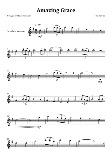 Amazing Grace - Soprano Saxophone Solo