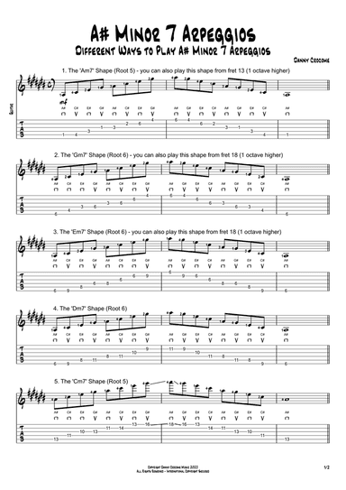 A# Minor 7 Arpeggios (5 Ways to Play)
