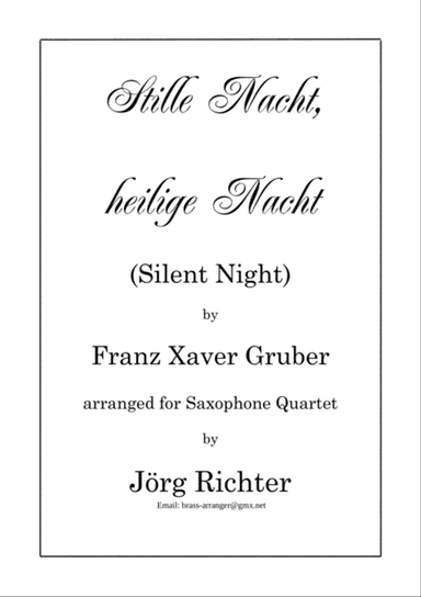 Stille Nacht, heilige Nacht für Saxophon Quartett