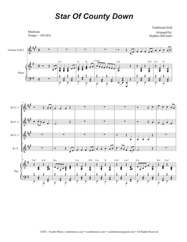 Star Of County Down (Clarinet Choir and Piano)