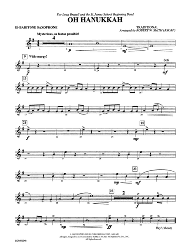 Oh Hanukkah: E-flat Baritone Saxophone