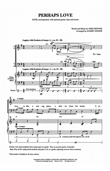 Perhaps Love (arr. Audrey Snyder)