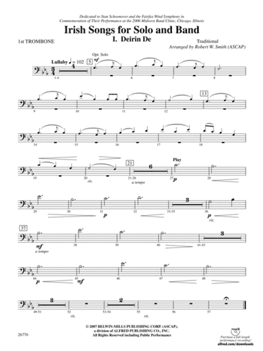 Irish Songs: 1st Trombone
