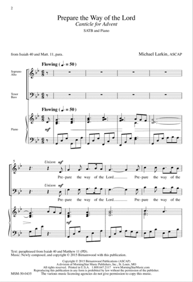 Prepare the Way of the Lord/Canticle for Advent (Downloadable)