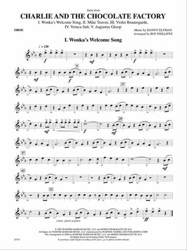 Charlie and the Chocolate Factory, Suite from: Oboe