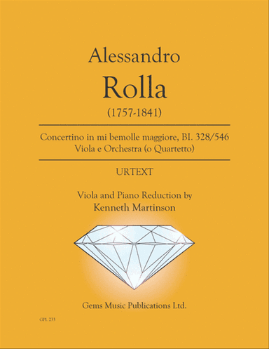 Concertino in mi bemolle maggiore, BI. 328/546 Viola e Orchestra (o Quartetto)