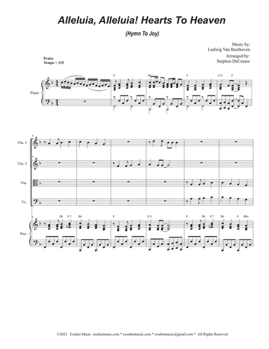Alleluia, Alleluia! Hearts To Heaven (String Quartet and Piano)
