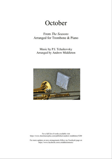 "October" from The Seasons arranged for Trombone and Piano