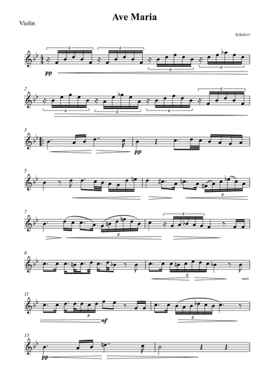 Ave Maria For Violin