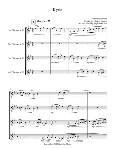 Kyrie (Durante) (Clarinet Quartet)