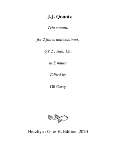 Trio sonata QV 2 Anh. 12a for 2 flutes and continuo in E minor