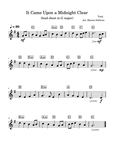 It Came Upon a Midnight Clear (large print lead sheet)