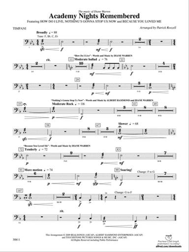 Academy Nights Remembered (The Music of Diane Warren): Timpani