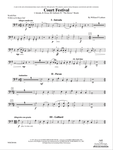 Court Festival (Suite for Concert Band): (wp) E-flat Tuba B.C.