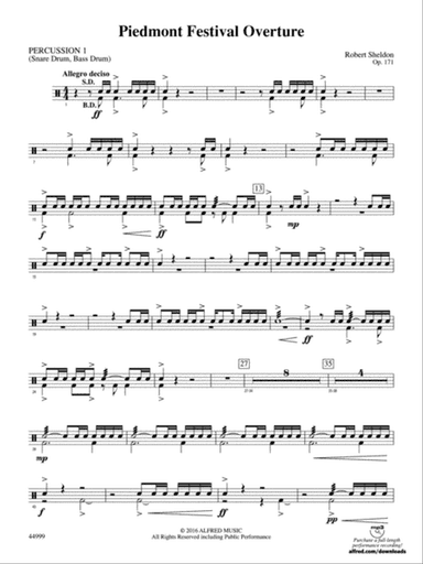 Piedmont Festival Overture: 1st Percussion