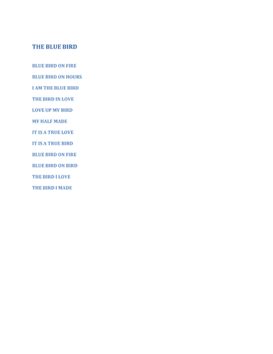 THE BLUE BIRD
