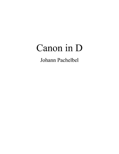 Canon in D (Pachelbel's Canon) for VIOLIN and VIOLA duo