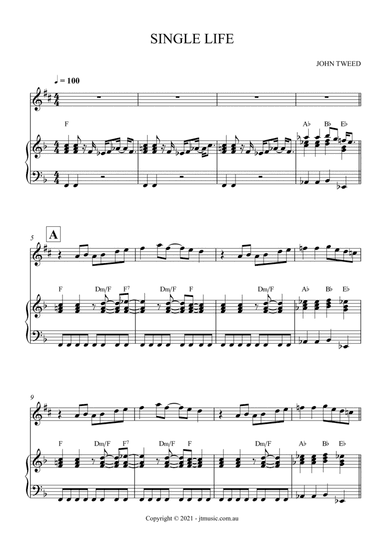 Single Life - Alto Sax and Piano