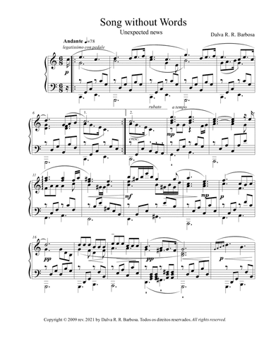 Song without words: Unexpected News
