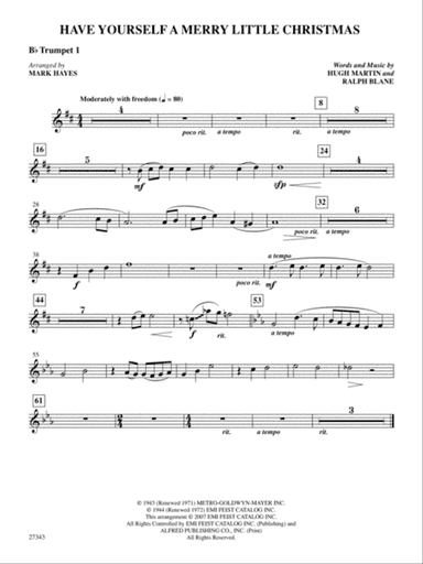 Have Yourself a Merry Little Christmas: 1st B-flat Trumpet