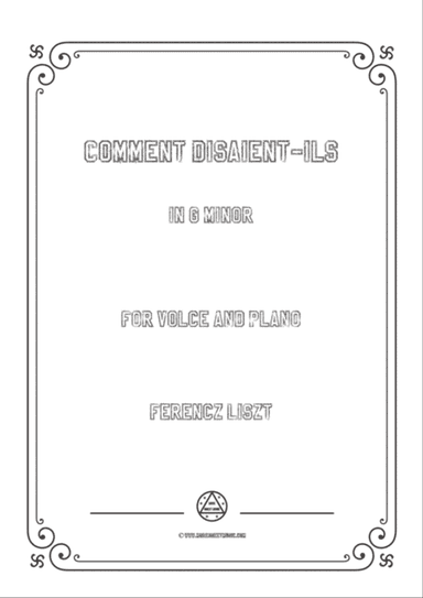 Liszt-Comment disaient-ils in g minor,for Voice and Piano