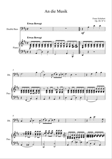 Franz Schubert - An die Musik (Double Bass Solo)