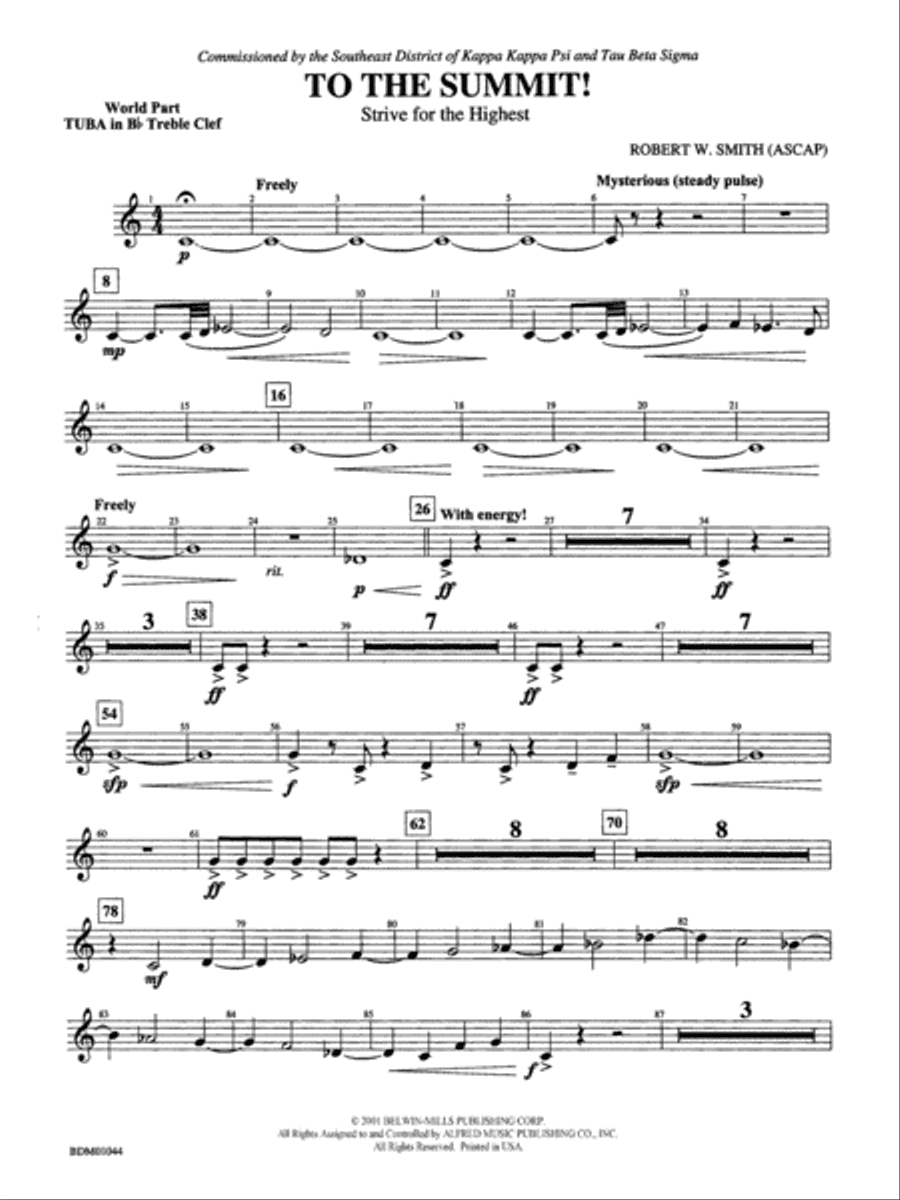To the Summit! (Strive for the Highest): (wp) B-flat Tuba T.C.