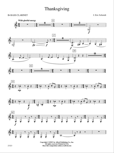 Thanksgiving: B-flat Bass Clarinet