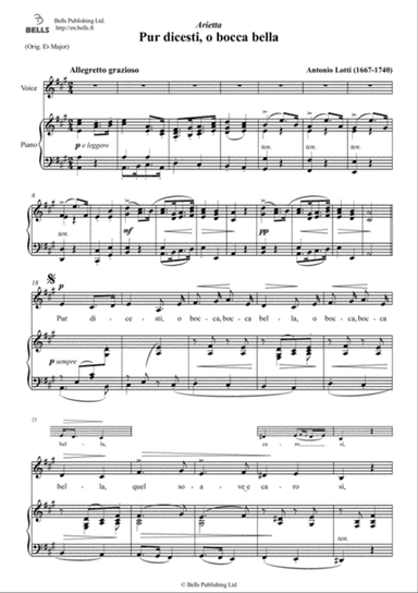 Pur dicesti, o bocca bella (A Major)