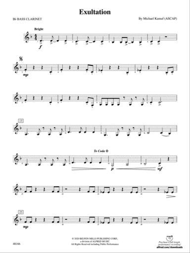 Exultation: B-flat Bass Clarinet