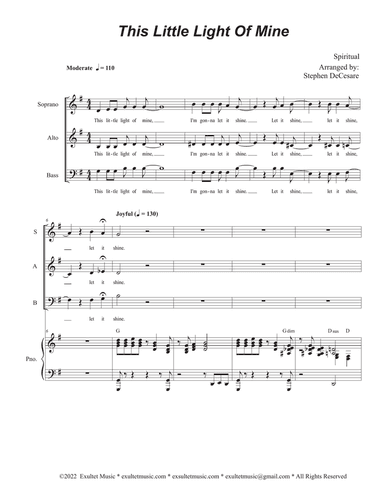 This Little Light Of Mine (SAB)