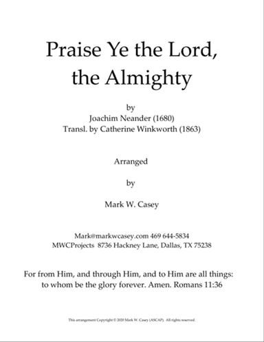 Praise Ye the Lord, the Almighty