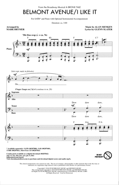 Belmont Avenue/I Like It (from A Bronx Tale) (arr. Mark Brymer)