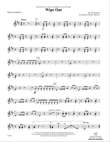 Wipe Out: 1st F Horn