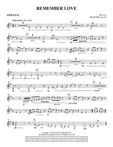 Remember Love - Violin 2