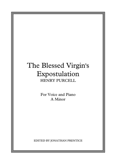 The Blessed Virgin's Expostulation (A Minor)