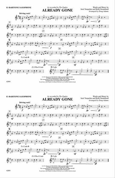 Already Gone: E-flat Baritone Saxophone