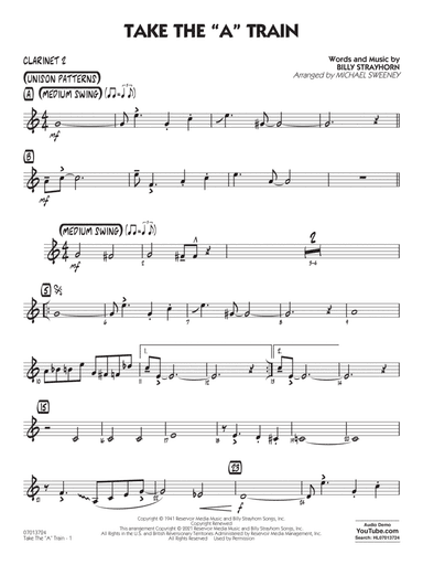 Take the "A" Train (arr. Michael Sweeney) - Bb Clarinet 2