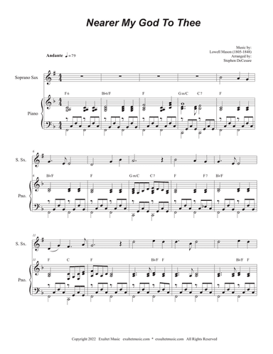 Nearer My God To Thee (Soprano Saxophone and Piano)