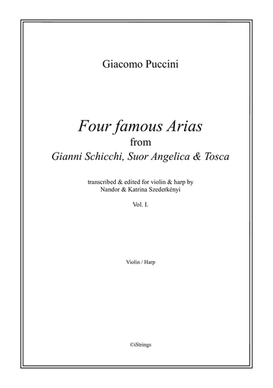 Four Famous Puccini Arias for violin & harp vol. 1